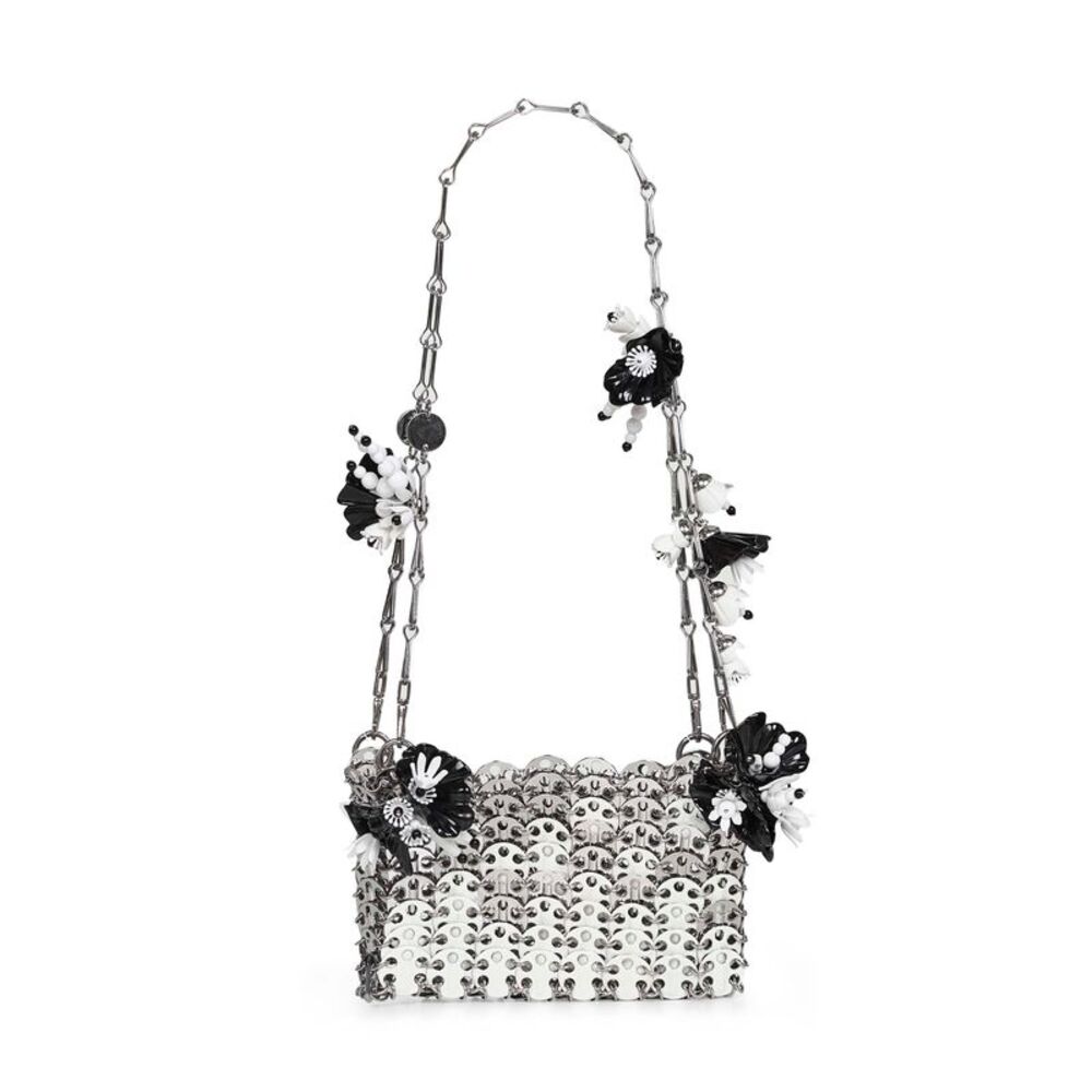 Rabanne Women Silver And White 1969 Nano Shoulder Bag - Picture 1 of 4